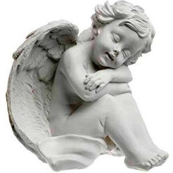 Angelo Seduto 15 cm – Bianco Design d'Interni