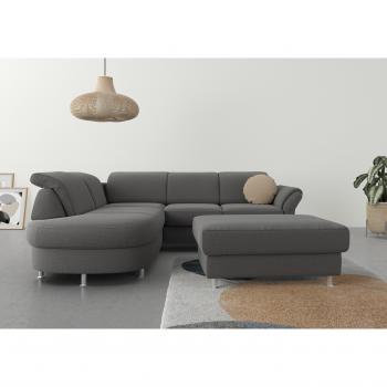 Ecksofa Sit&More Apulia L‑Form (Grau) – Schlafkomfort inklusive
