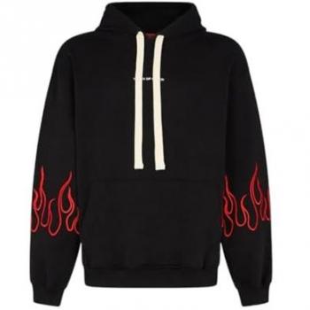Stoffglut – Herren‑Kapuzensweatshirt in Schwarz & Rot