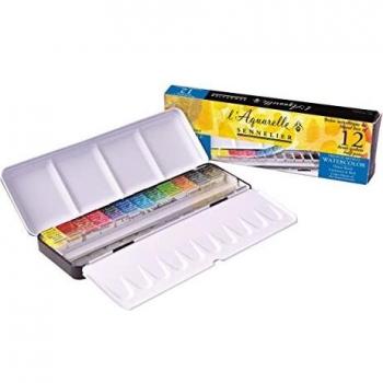 Sennelier 12 Half Pan Metal Watercolour Set