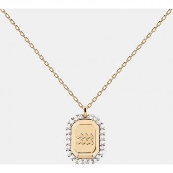 Collier Femme Verseau en Argent Plaqué Or 18K