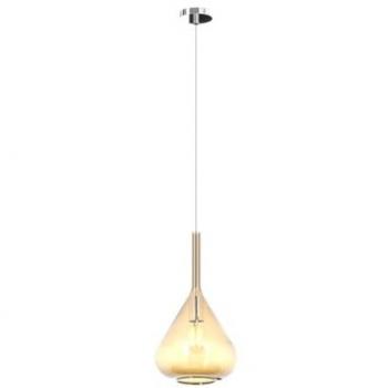 Metallo Cromo Kona Sospensione Vetro Ambra – 1 Luce E27