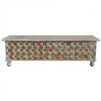 Baule con 2 Porte in Legno 146 x 40 x 45 cm