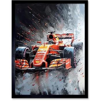 Driver’s Grand Prix Orange & Grey 12×16 Art Print with Frame
