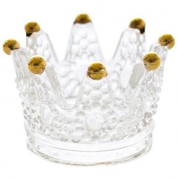 Candelabro de cristal con almacenamiento para anillos