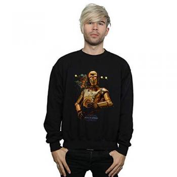 Rise of Skywalker Official Merch: C‑3PO & Babu Frik Men's Black Pullover