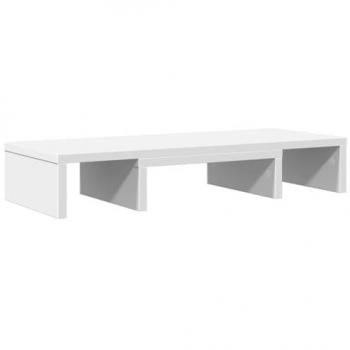 Support pour écran d'ordinateur réglable blanc en bois d'ingénierie