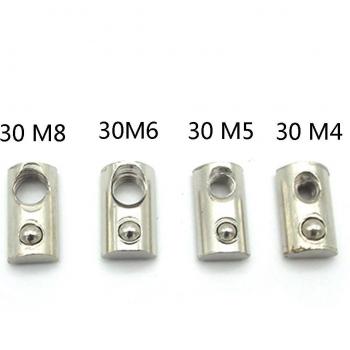 50 Teile Nickelbeschichtete Roll-in T-Muttern M4 M5 M6 M8 für 3030 Aluminiumprofile