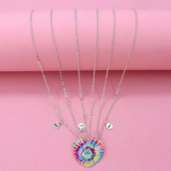 Collar BFF “Brillante Corazón” – diseño arcoíris, acero y esmalte