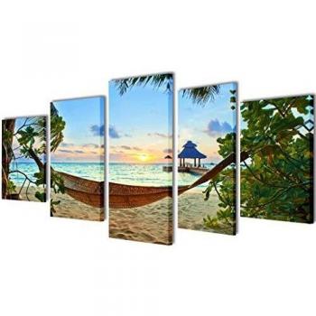 VidaXL Seaside Hammock Canvas Poster 100x50cm