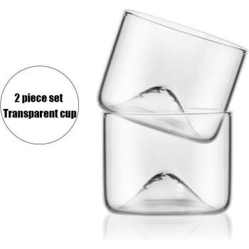 Thickened Glass Whiskey Glass with Wooden Base