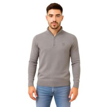 Pull camionneur zippé Milano Gris pour Homme BILL TORNADE