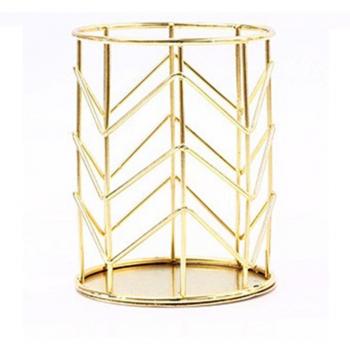 Contenedor de Brochas y Bolígrafo Rosa Dorado