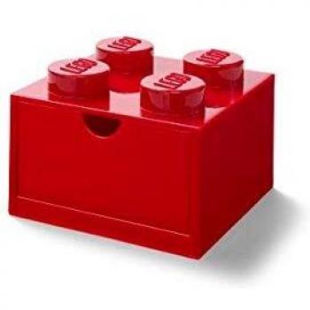 Cassetto Lego per Scrivania Quadrato Rosso 4