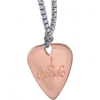 Collar de Joyería Metálica con Diseño de Guitarra