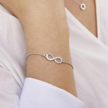 Amor Infinity Armband 925 Sterling Silber mit Zirkonia für Damen