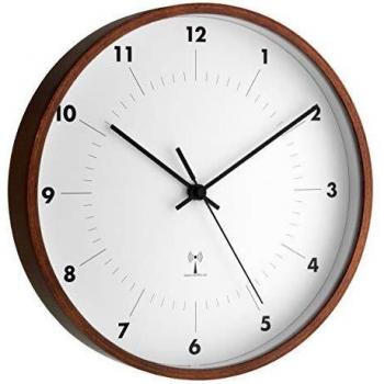 TFA 98.1097 Funkuhr mit Holzrahmen, 25,5 cm Durchmesser, 5 cm Höhe