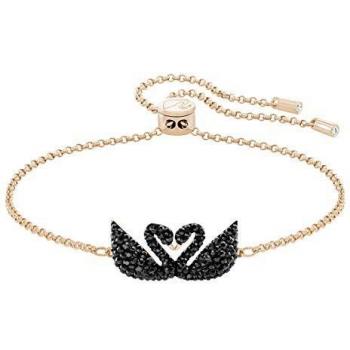 Oro Rosa Swan Crystal Black Bracciale Femminile