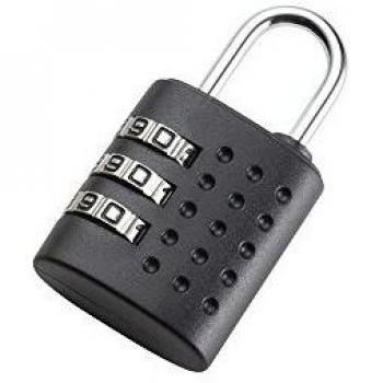 JSA Universal Zahlenschloss, Kofferschloss mit 3-stelligem Sicherheitsschloss, Schwarz