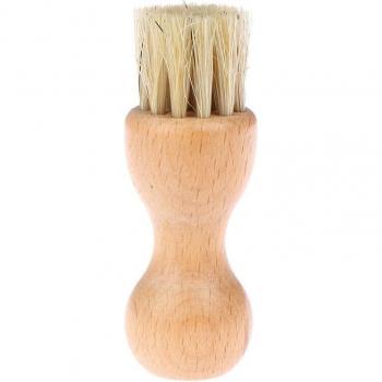Wooden Handle Shoe Shine and Polish Brush with Bristle Hair and Mini Gourd Design