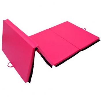 Tapis de Yoga et Gymnastique Homcom – Rembourrage Mousse 5 cm, Simili Cuir Rose