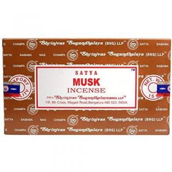 Set of 12 Packets of Musk Incense Sticks by Satya
