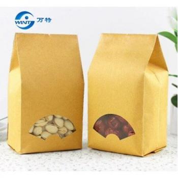 Kraft Paper Heat Seal Bags with Clear Window for Food