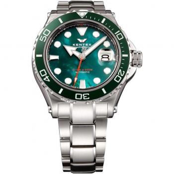 KENTEX Men's Silver Automatic Mechanical Diver's Watch 200M