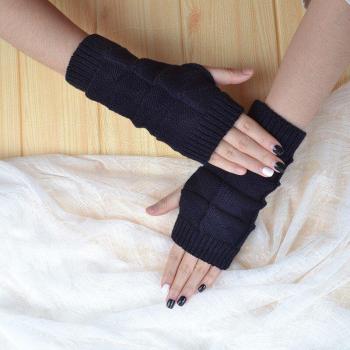 Wool Fingerless Mittens for Women