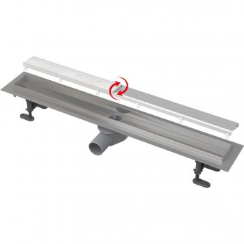 Caniveau de douche Alca Fit and Go 55 cm avec grille double face en acier inoxydable