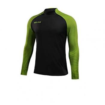 Men's Large Kelme Montes Black and Neon Yellow Long Sleeve Shirt