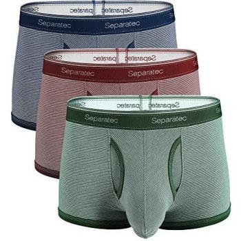 Separatec Männer Boxershorts 3‑Pack – Weiche gekämmte Baumwolle, separate Taschen