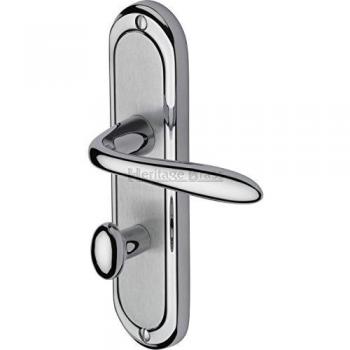 Apollo Henley Style Bathroom Door Pull with Heritage Brass Finish