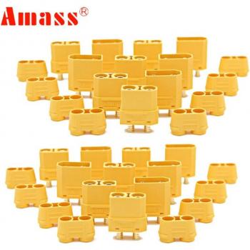 50 paires de connecteurs de batterie Amass XT90 XT90H 4,5mm mâle femelle plaqué or