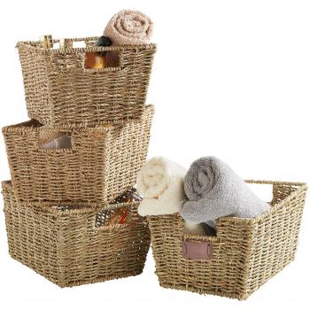 Paniers Rustiques Jonc de Mer – Pack 4 x Vonhaus