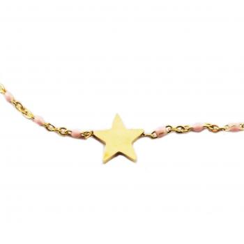 Collar elegante 'Una Estrella Nació' en acero rosa dorado