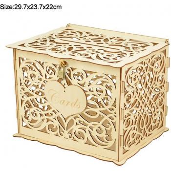 Caja de Madera para Invitaciones de Boda con Cerradura