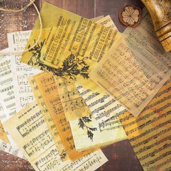Retro Music Page Vellum for Scrapbook