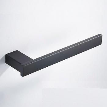 Anneau porte-serviettes mural en acier inoxydable 304 brossé noir