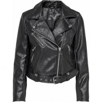 Abrigo de manga larga ONLY WEAR 15232135 VERA FAUX para mujer en color negro