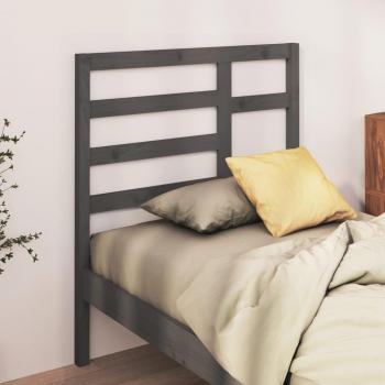 Tête de lit gris en bois massif 106x4x104 cm