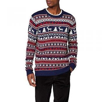 Suéter NIZZIN Elm, Navidad Unisexo, Azul (Blue 19-3933), Talla Grande