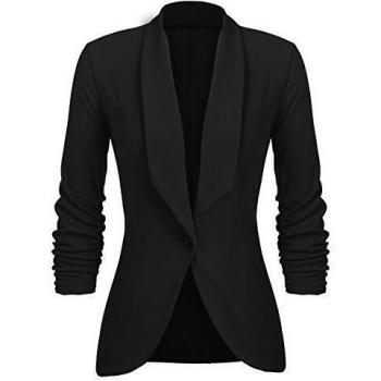 Blazer noir pour femme par UNibelle avec manches 3/4 et coupe ajustée pour un look casual et élég