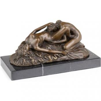Moritz Historische Dekoration: Bronzefigur zwei Frauen im erotischen Akt – 10 cm, 2,25 kg
