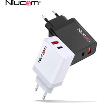 Cargador Niucom 36W Doble USB Tipo C y USB A