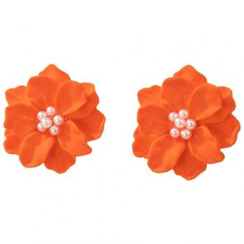 Boucles d'Oreilles Big Orange – Style Camélia Chic