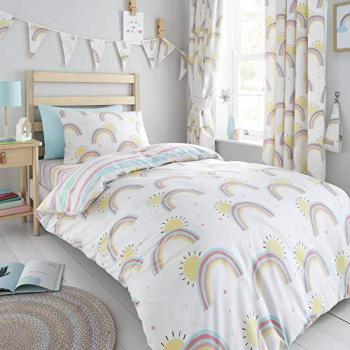 Couverture et draps arc‑ciel, soleil, reversible – 120 × 150 cm