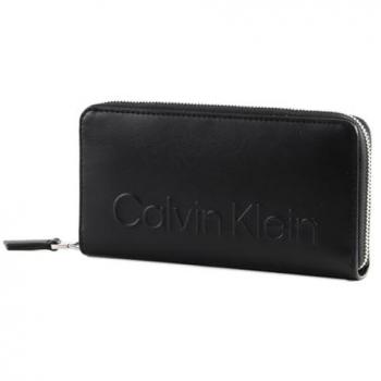 CK Set Za Wallet – Damen Geldbeutel mit Logo-Relief in Schwarz