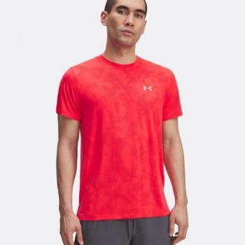 T-shirt Sportif Under Armour Launch Camo Rouge Fluo