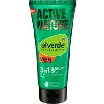 Alverde Men's Duschgel Active Nature 3‑in‑1, 200 ml